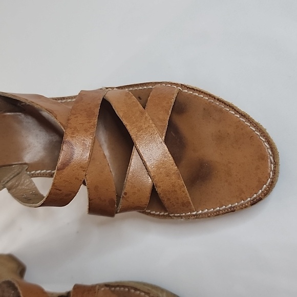 Coach Telma Calf Leather and Suede Butterfly Buckle Wedge Heels Size 9B - Picture 11 of 16